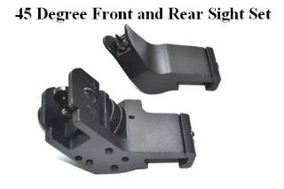 AR15 AR 15 Front and Rear 45 Degree Rapid Transition Backup Iron Sight Set  Red Dot And Laser Sights  Sports & Outdoors