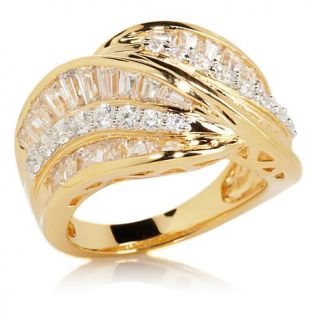 Victoria Wieck 2.2ct Absolute™ Pavé and Baguette Curved Band Ring