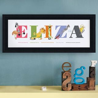 personalised colourful characters name print by anonymous shop