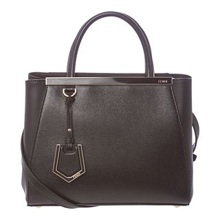 Fendi '2Jours' Black Petite Leather Shopper Bag Fendi Designer Handbags