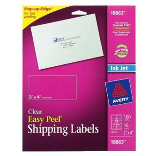 100 Ct. Avery 2x4 Clear Shipping Labels