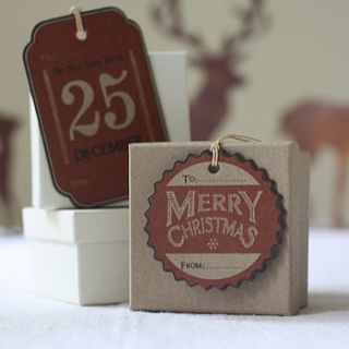 six red card christmas gift tags by the wedding of my dreams