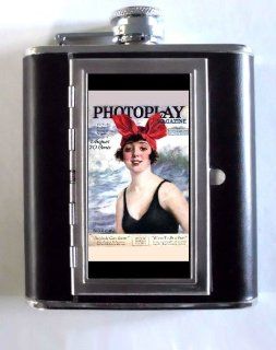 Mabel Normand 1920s Color Photoplay Magazine 5oz Flask Cigarette Case ID Wallet Kitchen & Dining
