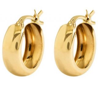Polished 1/2 Round Hoop Earrings, 14K Gold —