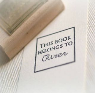 personalised 'this book belongs to' stamp by pretty rubber stamps