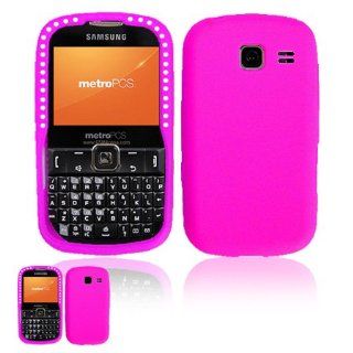 Samsung Freeform III R380 Pink Silicone Diamond Case Cell Phones & Accessories