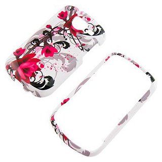 Purple Flowers White Protector Case for Samsung Brightside SCH U380 Cell Phones & Accessories