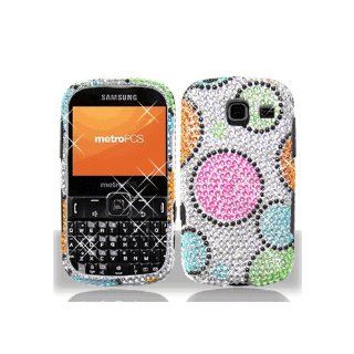 Silver Colorful Bubble Bling Gem Jeweled Crystal Cover Case for Samsung Comment Freeform III 3 SCH R380 Cell Phones & Accessories
