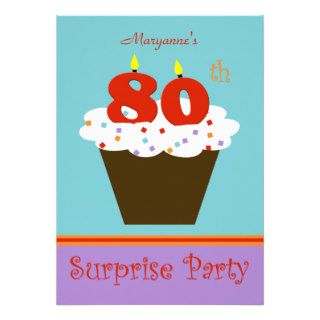 Surprise 80th Birthday Party Invitation Personalized Announcement