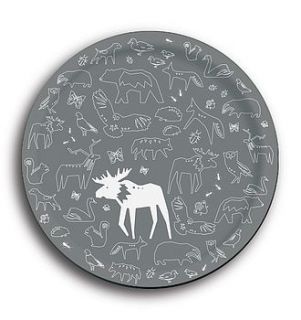 animals design round tray by hanna francis design