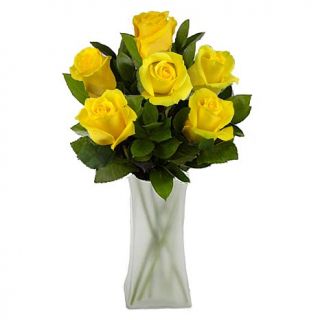 Ultimate Rose 6 Yellow Fresh Cut Roses with Vase