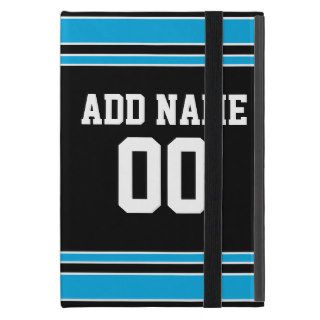 Black Blue Football Jersey Custom Name Number Cases For iPad Mini