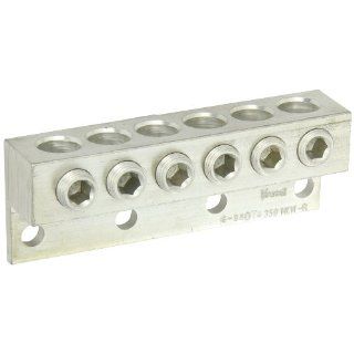 NSI Industries 6 350T4 Dual Rated Transformer Lug, 350 MCM   6 AWG Wire Range, 0.375" Mouting Hole, 3/8" Hex Size, 4.66" Width, 1.25" Height, 2.25" Length Terminals