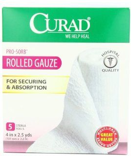 Curad Pro Sorb Premium Rolled Gauze, 4 Inches X 2.5 Yards, 5 Count Health & Personal Care