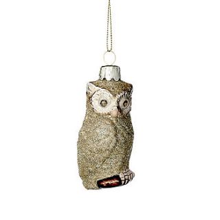 golden owl christmas tree decoration by idyll home ltd