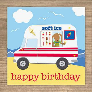 ice cream van birthday card (also available as a pack of 6 cards) by showler and showler