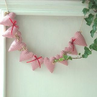 gingham heart garland by cherish