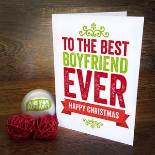 best boyfriend christmas card by a is for alphabet