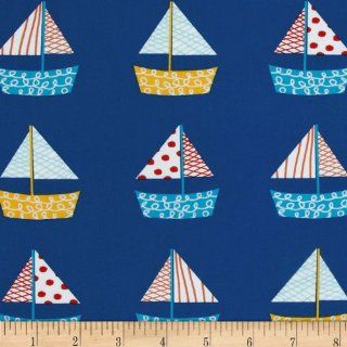 Don't Be Crabby Sailboats Nautical Fabric
