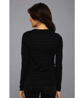 Lacoste L/S Stripe V Neck Sweater Black/Eclipse Blue