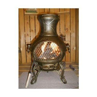 Bundle 61 Etruscan Style Chiminea (Set of 2) Finish Charcoal  Outdoor Fireplaces  Patio, Lawn & Garden