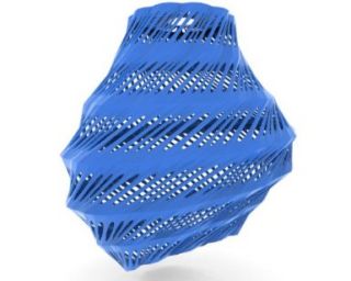 3D Printed Modern Lampshade, Blue Thomas Faessler 3D Printing