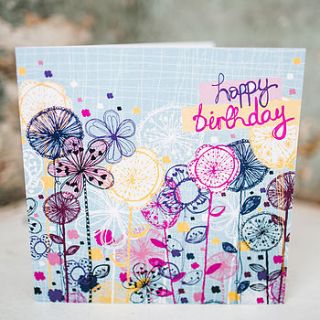 floral stems birthday card by rachael taylor