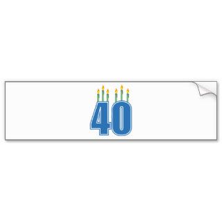 40 Birthday Candles (Blue / Green) Bumper Stickers