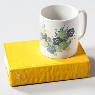 ceramic coffee mug flower print by alice rebecca potter