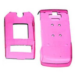 Hard Plastic Snap on Cover Fits LG AX380 UX380 Wave Transparent Hot Pink Alltel Cell Phones & Accessories