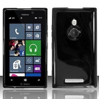 Nokia Lumia 925 Case Classic Black Ultra Flex Tight TPU Gel Cover Protector (T Mobile) with Free Car Charger + Gift Box By Tech Accessories Cell Phones & Accessories