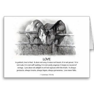 1 Corinthians 13 Love, Horses in Pencil Card