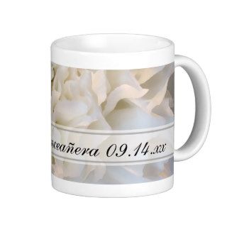 White Floral Quinceañera Coffee Mug
