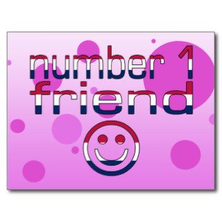 Number 1 Friend in American Flag Colors for Girls Post Card