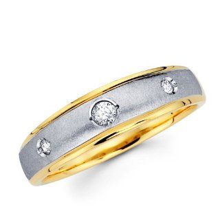 Women's Diamond Wedding Ring 14k Multi Tone Gold Band (1/10 Carat) Jewel Tie Jewelry