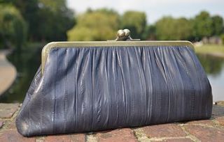 handmade ethical clasp eel skin clutch by makki