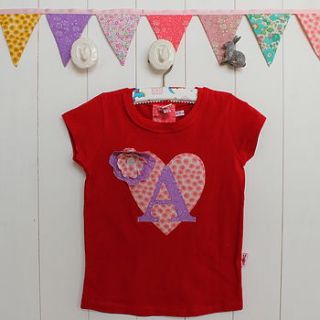 personalised heart little lady t shirt by milk two bunnies