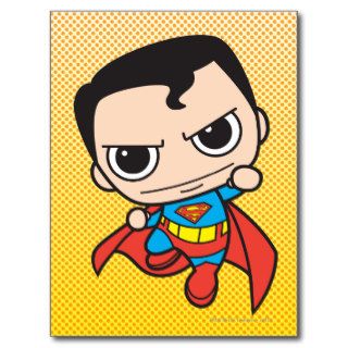 Chibi Superman Flying Post Card