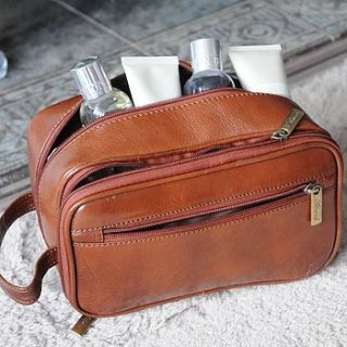 leather wash bag by eureka and nash