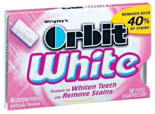 Orbit White Bubblemint Sugarless Gum, 12 Piece Packs (Pack of 24)  Grocery & Gourmet Food