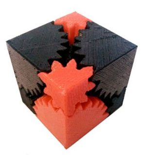 3D Printed Rotating Cube Gear, Black and Red Emmett Lalish 3D Printing