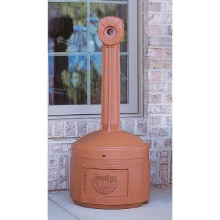 Justrite Smokers Cease-Fire Cigarette Butt Receptacle — 4-Gallon Capacity, Terra Cotta, Model# 26800T  Smoking Receptacles