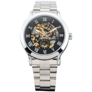 AMPM24 Mechanical Analog Black Dial Stainless Skeleton Mens Sport Wrist Watch Cool PMW025 Watches