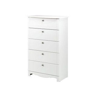 Dixie 5 Drawer Chest in White Lacquer   Furniture