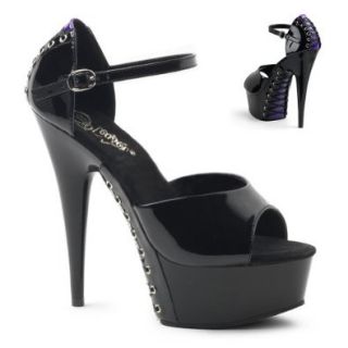 6 Inch Sexy High Heel Platform Shoes Purple Corset Black dOrsay Shoes Open Toe Size 6 Pumps Shoes Shoes