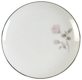 Sango Helene Bread & Butter Plate, Fine China Dinnerware   Pink Rose,Gray Leaves