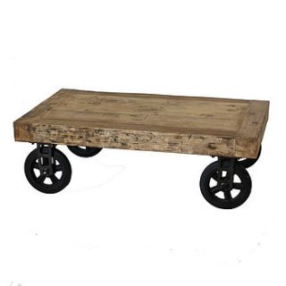 industrial wheeled coffee table by out there interiors
