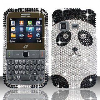 White Black Panda Bear Bling Gem Jeweled Crystal Cover Case for Samsung SGH S390G Cell Phones & Accessories