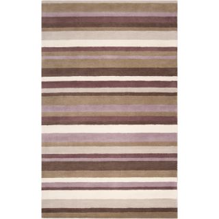 Angelohome Loomed Dark Purple Madison Square Wool Rug (2 X 3)