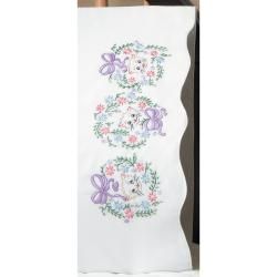 Stamped Pillowcase Pair 20x30 For Embroidery flower Cats